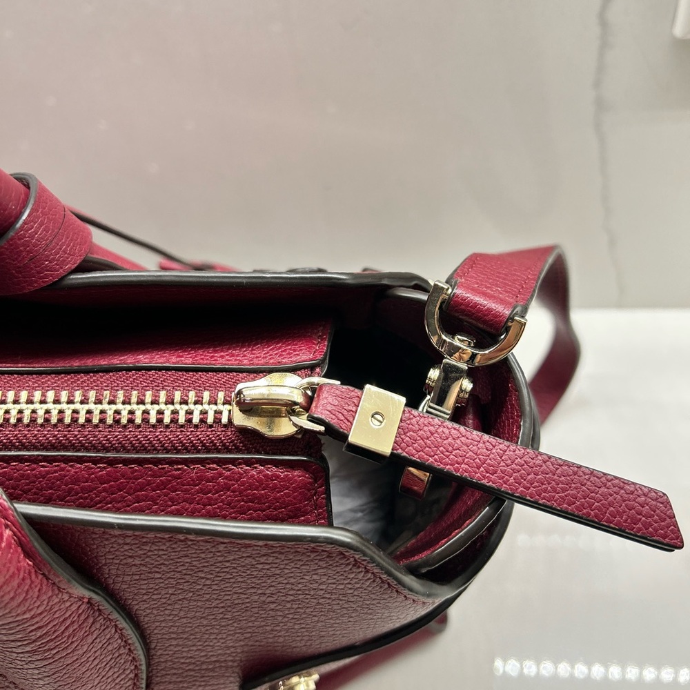 Henri Bendel Burgundy Floral Satchel - Picture 7 of 11